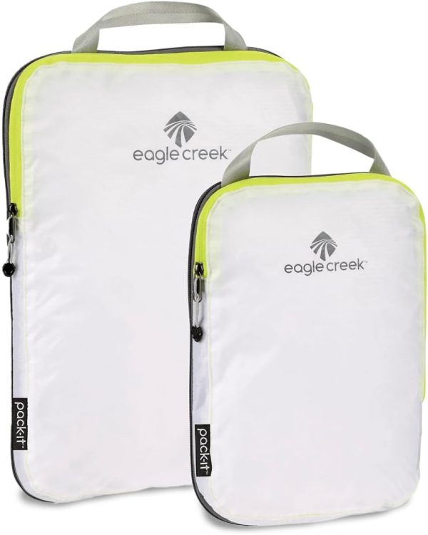 Pack-It Specter Compression Packing Cubes Set, White/Strobe - Small/Medium