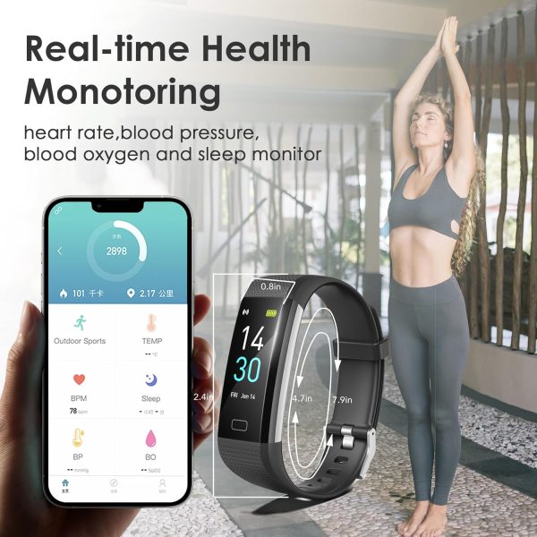 Fitness Tracker for Men and Women,Fitness Watch Waterproof with Activity Tracker and Sleep Monitor,Smart Watch for Android and iOS Phones - Image 4